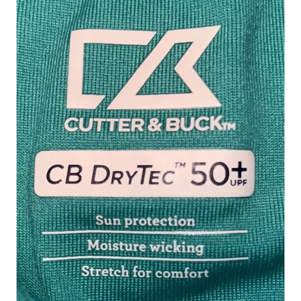 Cutter & Buck Women's CB DryTec 50+ UPF Shirt Size Small Green Long‎ Sleeves EUC